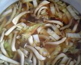 白菜　しめじ　ハマる　あったか蕎麦作り方6写真