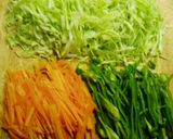 ヘルシー！麺に野菜がからむ焼きそば作り方1写真
