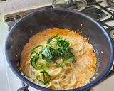豚ひき肉とキムチで！韓国風豆乳クリームパスタ作り方7写真