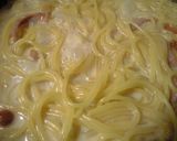 温泉湯豆腐の残り湯でカルボナーラ作り方3写真