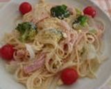 ブロッコリーとハムのクリームチーズパスタ作り方8写真