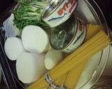 シーチキンとかいわれの和風パスタ作り方1写真