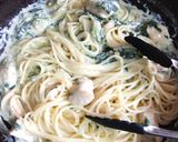 鶏とほうれん草のクリームパスタ作り方6写真