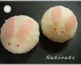 簡単うさぎのおにぎり　和風お正月用作り方4写真