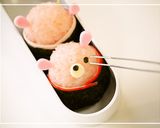 紅白うさぎちゃんおにぎり＊お正月キャラ弁作り方7写真