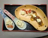 一口ｻｲｽﾞふりかけ豆腐と明太子作り方4写真