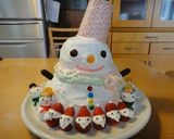 メリークリスマス☆雪だるまケーキ作り方11写真