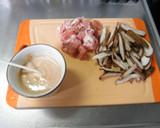 しいたけと豚コマのめんたいマヨ炒め作り方1写真