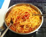 【シンプルパスタ】ニンニクトマトソース作り方5写真