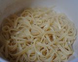 お雑煮をリサイクル、中華風ごまみそパスタ作り方4写真