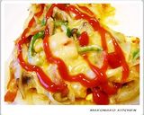 フライパンで餅ピザ作り方7写真