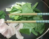 小松菜と塩豚の炒め物(ゆずの風味）作り方2写真