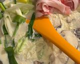水菜と豚肉の豆漿鍋（トウジャンナベ）作り方3写真