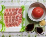夏の夕飯!簡単豚肉トマト卵中華炒め主菜作り方1写真