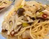 きのこと大葉の濃厚バター醤油パスタ作り方8写真
