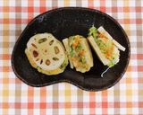 栄養士の卵☆蓮根とはんぺんのはさみ蒸し作り方5写真