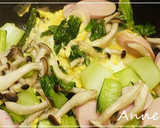 ☆お魚ソーセージと青梗菜の卵とじ☆作り方3写真