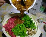 餅入り甘辛薬味鍋作り方8写真