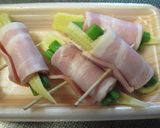 お弁当に彩り添えるベーコン巻き作り方1写真