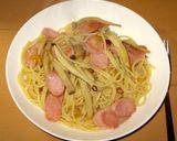 お魚ソーセージとエリンギのスパゲティー作り方9写真