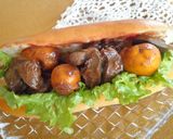 B級！甲府鳥もつ煮バーガー☆作り方1写真