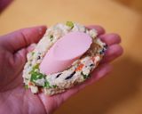 お魚のソーセージ入りおからがんも♪作り方2写真