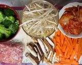 ブロッコリー代用オコゲ入りビビンバ作り方1写真