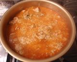 白菜と鳥腿肉のキムチ雑炊作り方3写真