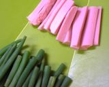 魚肉ソーセージといんげんのマヨマスタード作り方2写真
