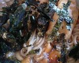 なめこと油揚げとレンコンのおそば作り方4写真