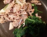 長ネギとホウレン草で♪アツアツ豚こま丼作り方5写真