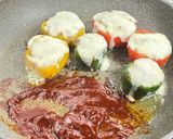 とろ〜りチーズ🧀ピーマンパプリカの肉詰め作り方11写真