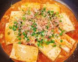 フライパンのまま食卓へ♪バター醤油の卵とじ豆腐作り方4写真