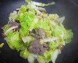 白菜とレタスと牛肉の蒸し焼き作り方5写真
