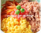 ✿おさかなソーセージの三色そぼろ丼✿作り方7写真