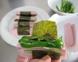ソーセージとピーマンの海苔巻き揚げ作り方2写真