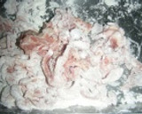 豚こまとキャベツの炒め物　お好み焼き風作り方2写真