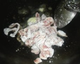 豚こまとキャベツの炒め物　お好み焼き風作り方3写真
