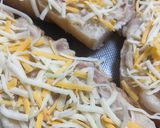 ベーコンマッシュポテトのバゲットピザ作り方6写真