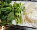 長芋と小松菜の★辛味噌★炒め♪作り方1写真