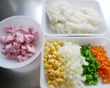 ❀カラフルチャーハン❀作り方1写真