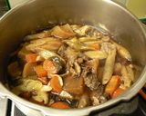 圧力鍋で牛すじ肉と根菜の甘辛しょうゆ煮作り方6写真