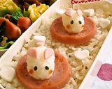 キャラ弁に☃雪でそり遊びnoうさぎちゃん作り方4写真