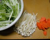 豚しゃぶしゃぶ肉と水菜のサッと煮作り方1写真