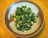 ほうれん草の卵とじバター炒め☆思い出一品作り方4写真