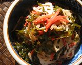 青じそドレｄｅ切り昆布と蓮根の香味炒め作り方5写真