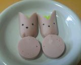 キャラ弁♪おさかなのソーセージでウサギ♪作り方3写真