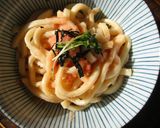 香る青じそ✿めんたいクリームうどん作り方3写真