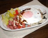 魚肉ｿｰｾｰｼﾞ de ｽﾊﾟﾑ丼作り方3写真