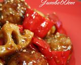 肉団子とシャキシャキれんこんとろ～り炒め作り方10写真